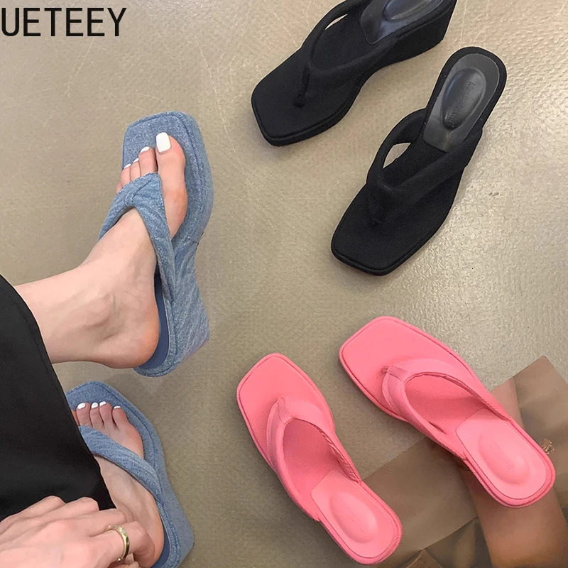 Summer Flip Flop Fashion Wedges Heel Women Slippers Shoes Casaul Beach Vacation Clip Toe Slides 250528