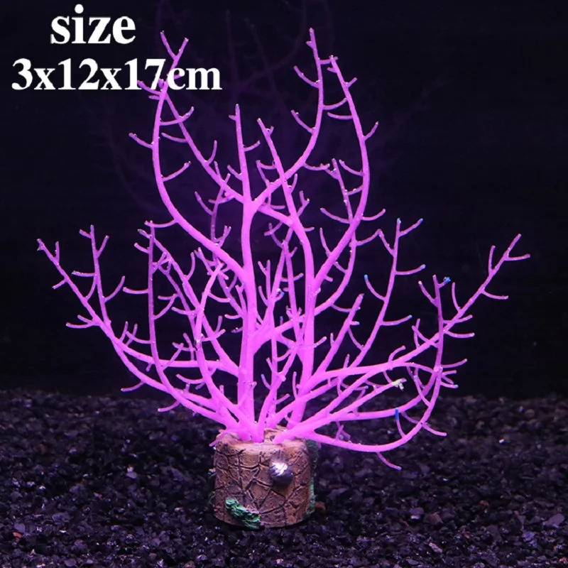 Fish Tank Ornament Silicone Noctilucent Coral Simulation Underwater Plants Aquarium Decoration Aquatic Landscape 250530