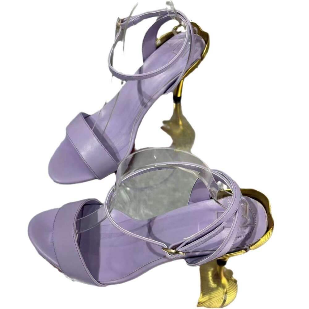 One-Strap Heels 2025 Spring New Women's Shoes Open-Toe Stiletto Round-Toe Plus Size High Heel Sandals