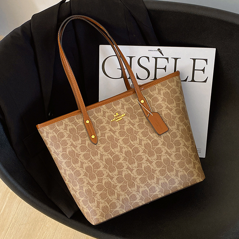 2025 New Handheld Large Capacity Tote One Shoulder Versatile Fashion Printed Shopping Style Women's Travel Bag