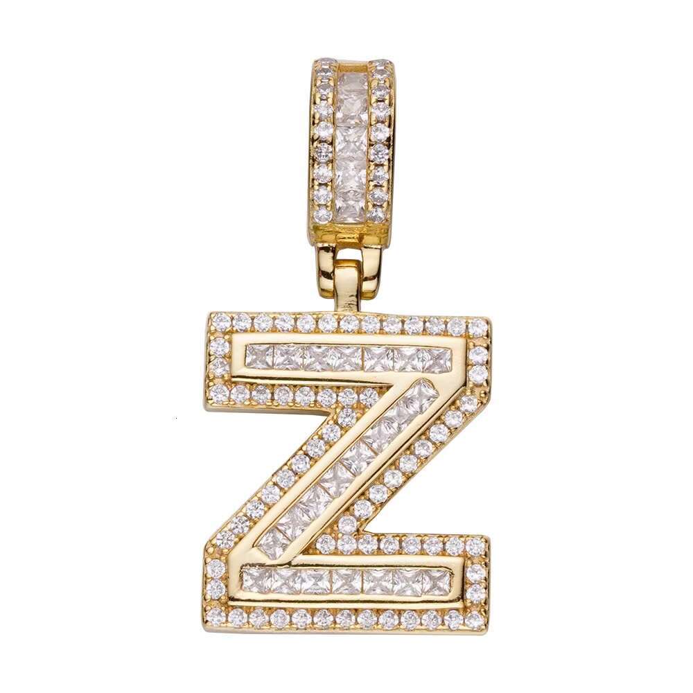 Wholesale Fine Jewelry Charm Iec Out VVS Moissanite Diamond Gold Plated 925 Sterling Silver Z Letter Pendant for Men