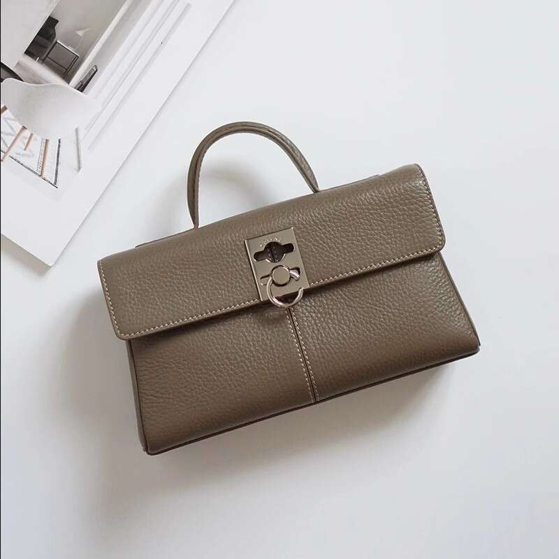 CAF Hong Kong Niche Design New Cowhide Briefcase Women s Shoulder Crossbody Handbag Small Square Bag