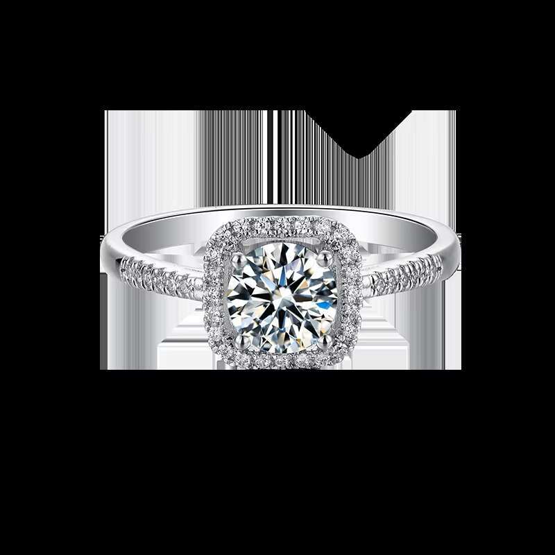 Fine Jewelry Classic Style D Color VVS Clarity 1.0ct Moissanite Diamond Couple Rings for Weddings and Engagement