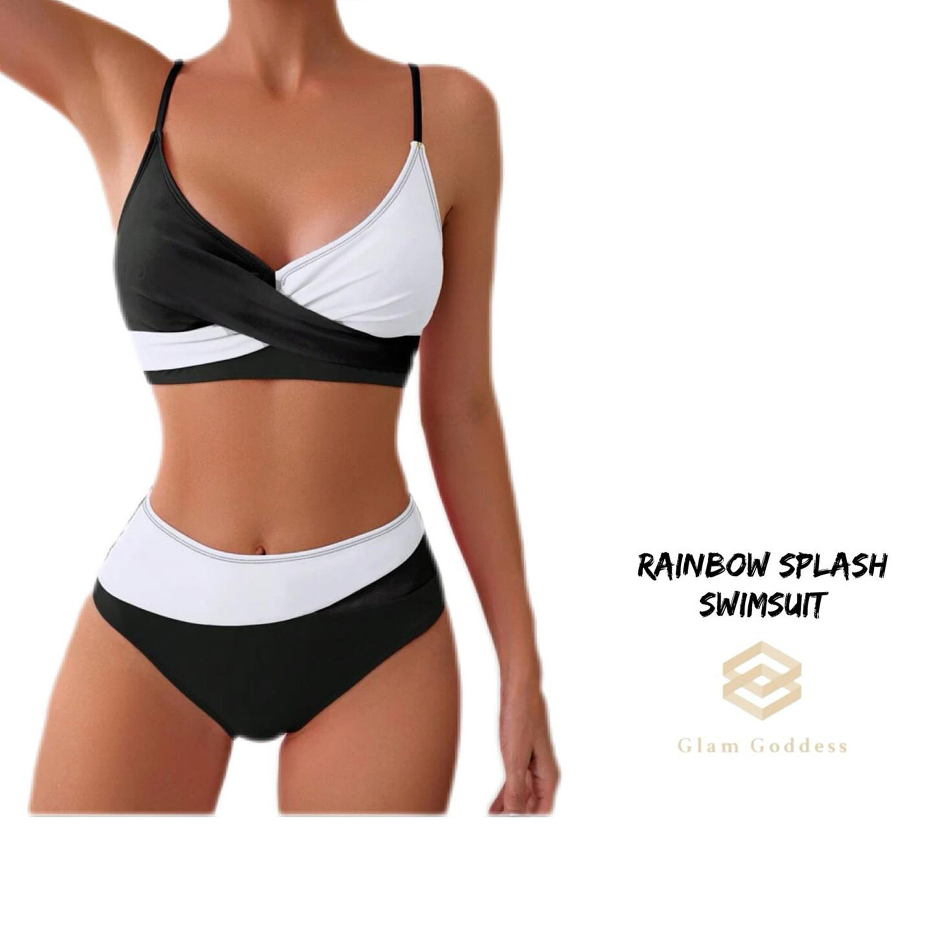 Outdoor Summer Beach Sexy Womenfree Shipping 2025 New Designer Shoes Huludao 2025 New Swimsuit Split Splicing Color Contrasting Beach Bikini