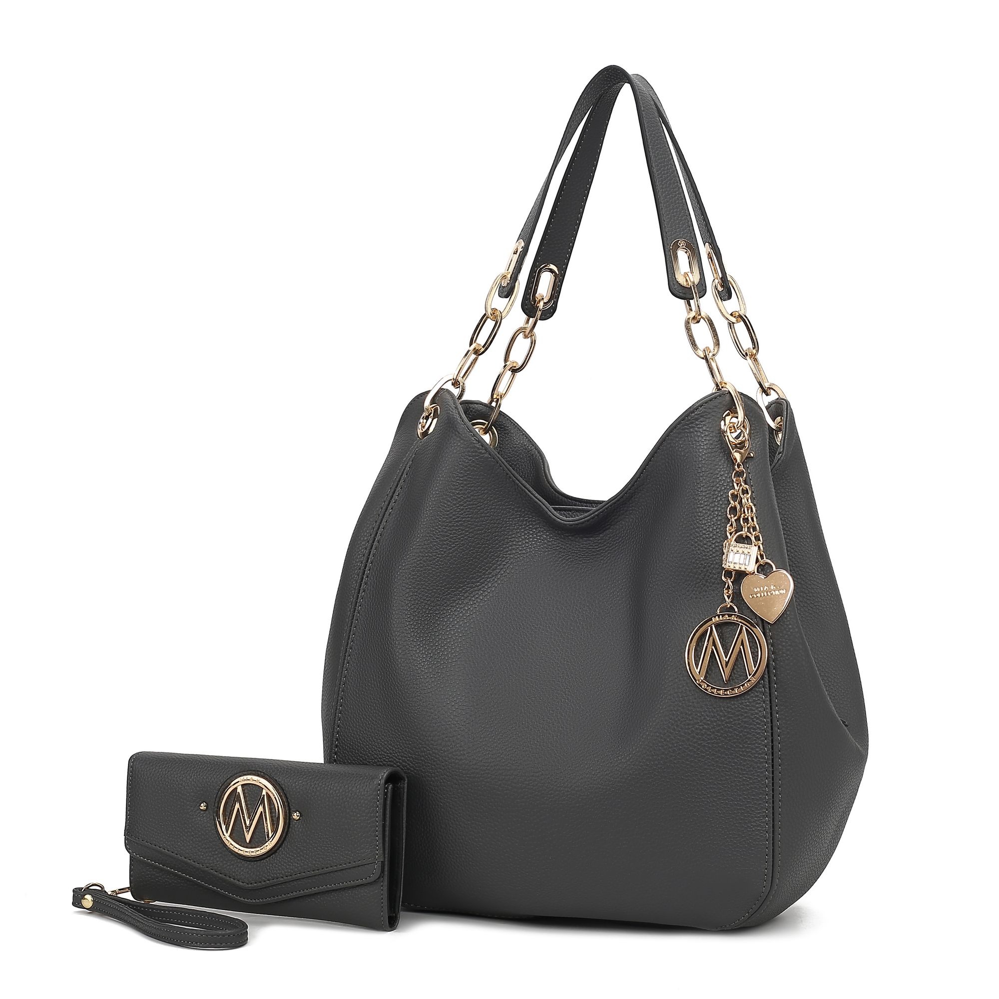 Designer Bag MKF Collection Ashley Vegan Leather Women's Hobo Shoulder Bag with Wallet- 2 pieces by Mia k Perfect for Daily Use Travel Work