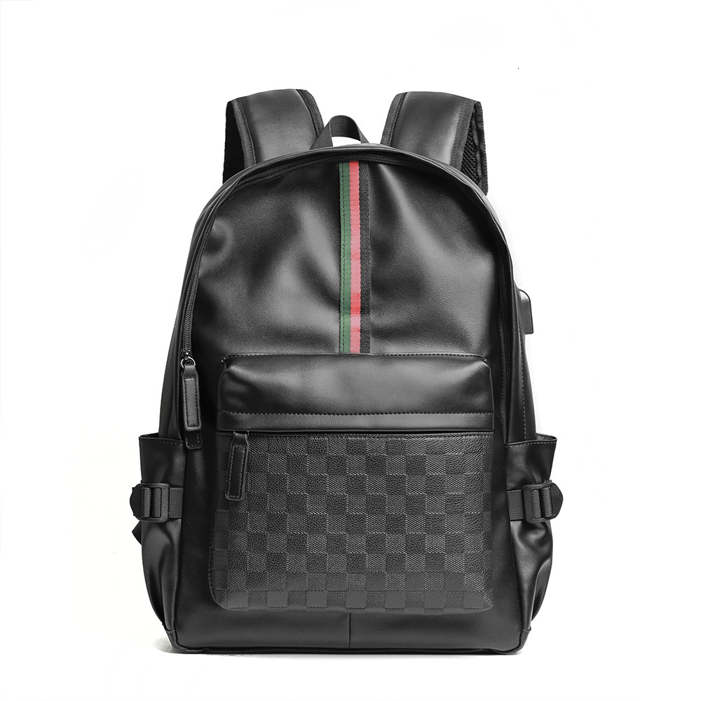 Free Shipping Outdoors In Stock Wholesale New Korean Style Men's Backpack Fashion Style Designer Bag Leather Student School Bag Men's Bag Fa