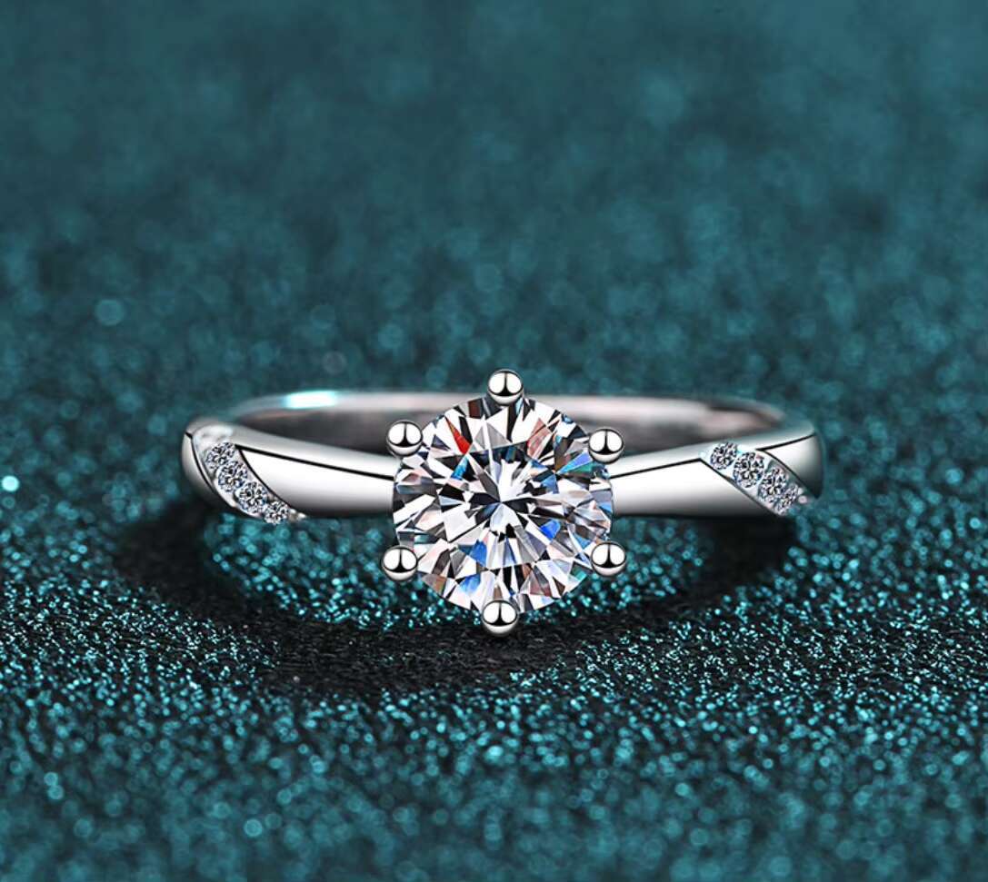 Wedding Ring 1CT Moissanite Ring Jewelry Women Diamond Rings High Quality Engagement 925 Silver White GRA