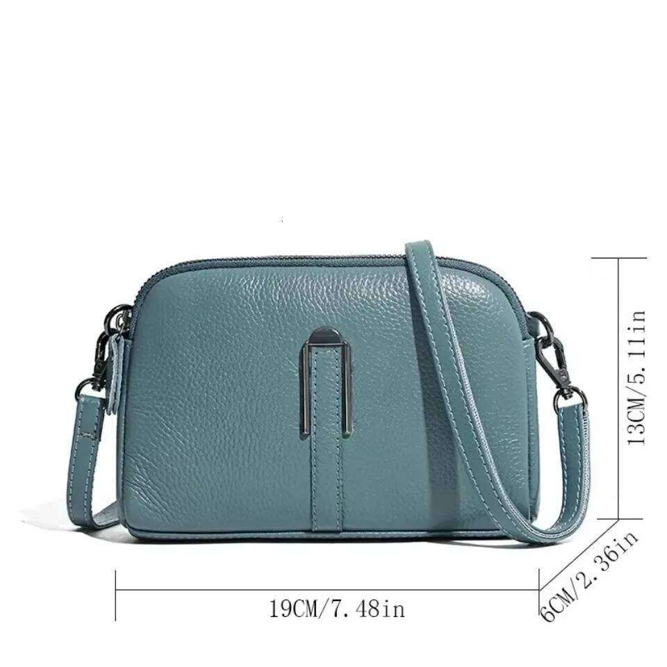 100% Genuine Leather Women's Crossbody Bags For Woman Mom Female Solid Color Clutch Phone Shoulder Messenger Bag Sac