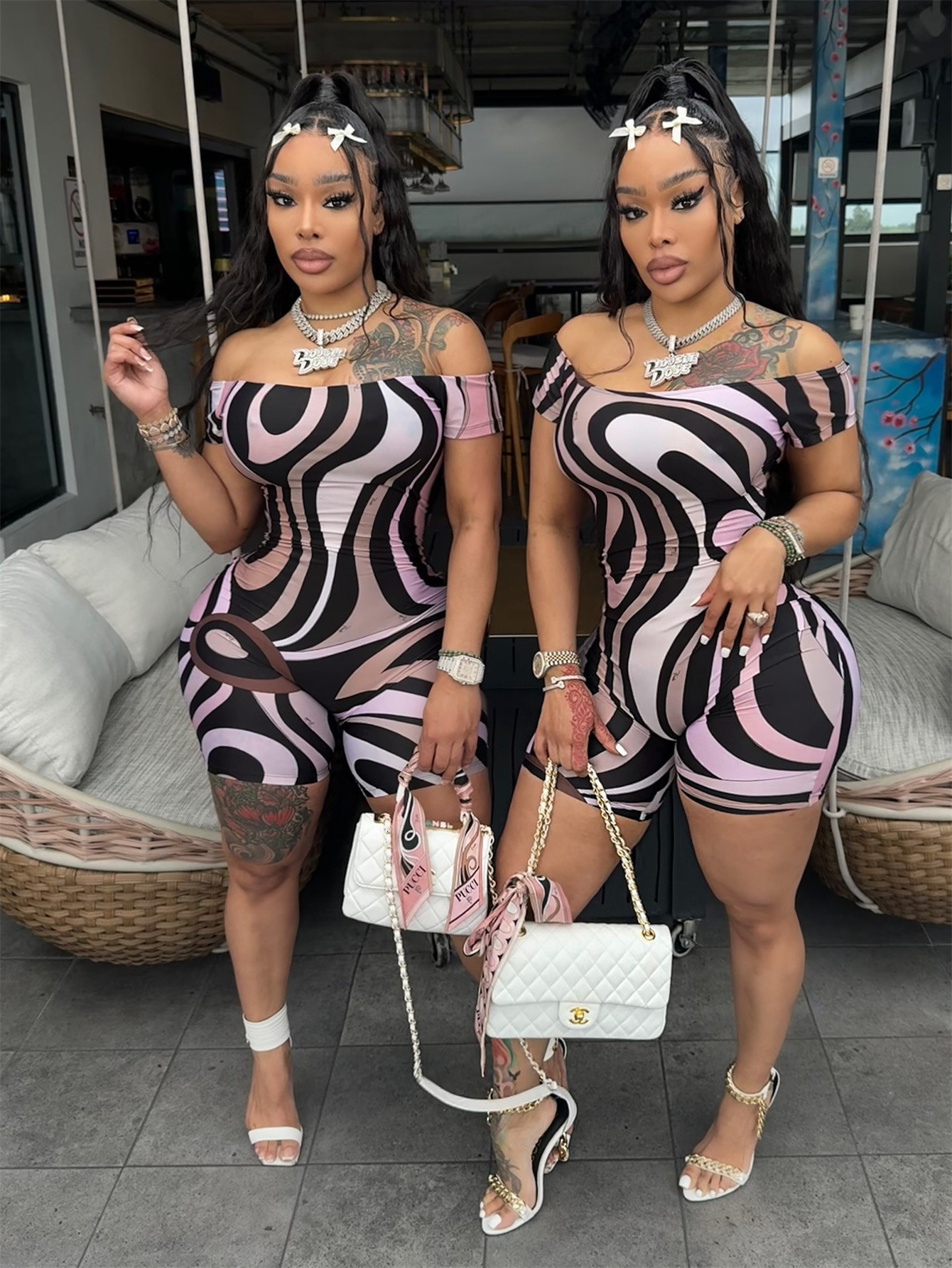 Designer T Shirt Summer Cross Border Trade Hot Selling Women S Strapless Geometric Pattern Print Short Sleeve Slim Fit Jumpsuit Essentials Summer Dres