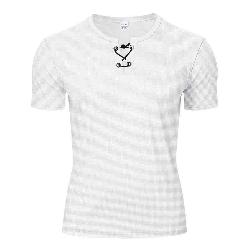 designer t shirt polo shirt mens summer loose waffleknit breathable simple casual shortsleeve shirt