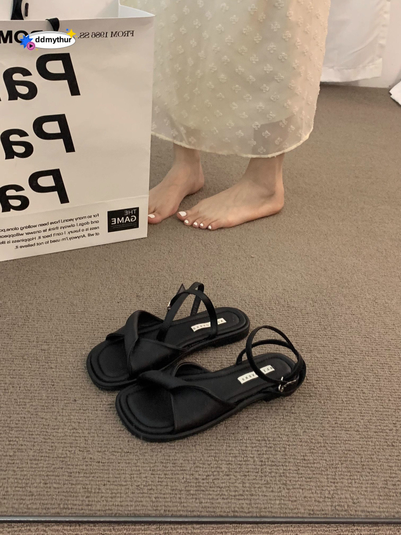 Versatile Comfortable Sandals for Women 2025 Spring Summer New Chunky Heel Open Toe Niche Style Roman Shoes to Match Dresses ddmythur