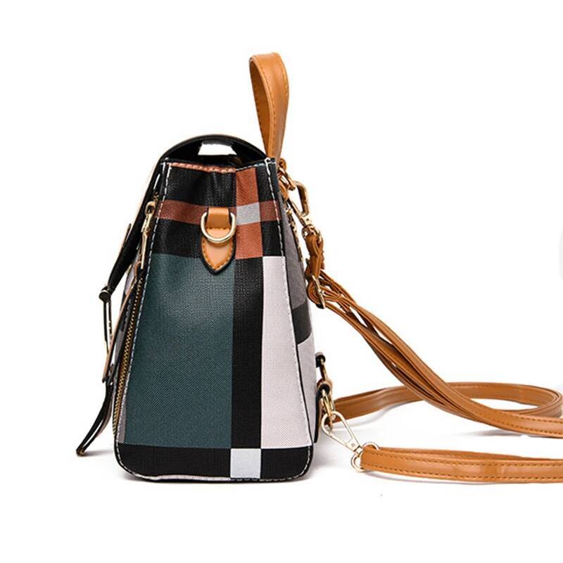 2025 New Fashion Small Pu Leather Backpack Designer Women's Retro Checkered School Backpack High Quality Travel Backpack Shopping Bag 3
