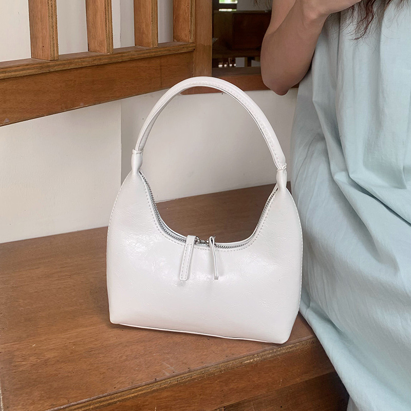 designer New French Style Silver Texture Underarm Bag for Women Summer Texture Niche Shoulder Bag Handbag Korean Ins Bag