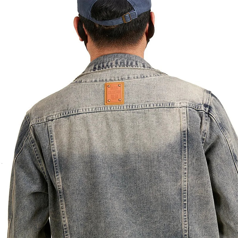 Mens Broken Hole Washed Old Denim Loose Casual Plus Size Ripped Motorcycle Jacket Cowboy Coat Man Spring Autumn Bomber Jacket 250529