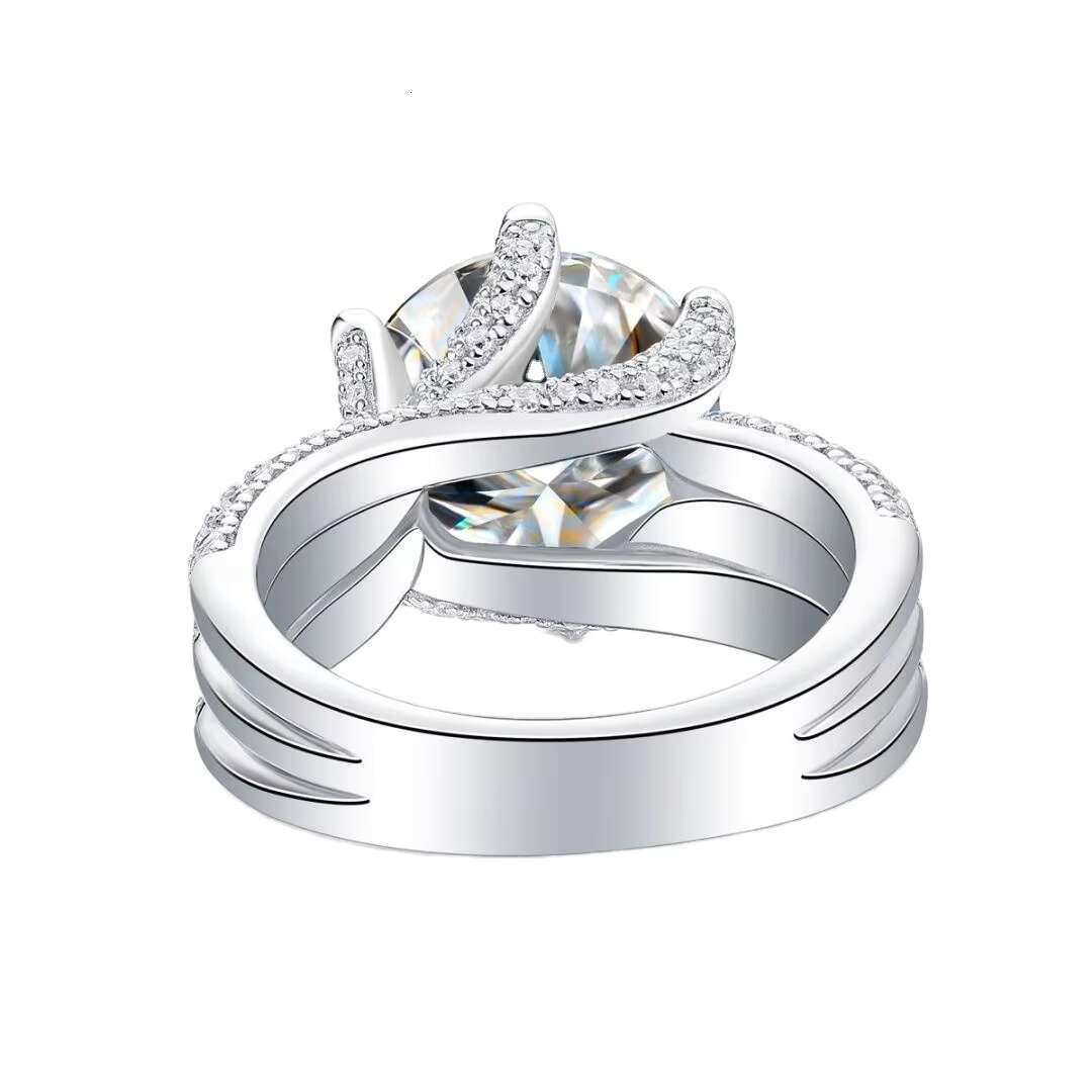 Fine Jewelry 5.0 CT VVS D Color Moissanite Wedding Ring 925 Sterling Silver for Engagement Party Designed for Women