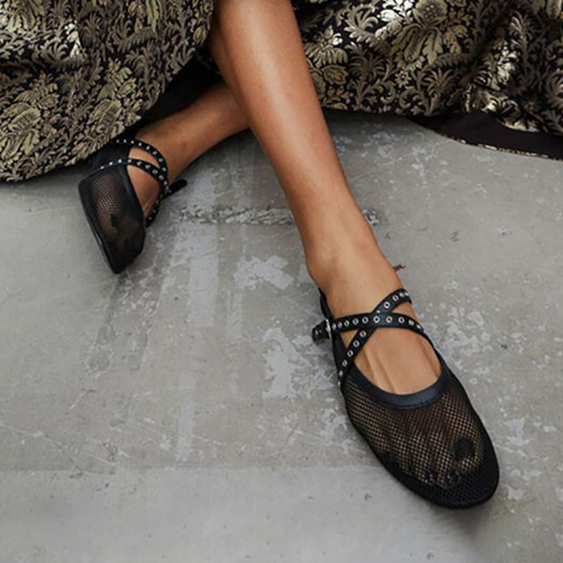 free shipping designer women ballet flats heels loafers womens white black leather sandals elegant classic business summer mesh breathable luxury shoe