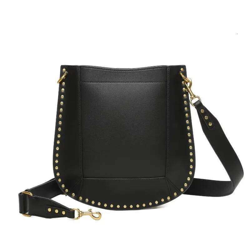 Designer Luxury 2025 New Retro Moon Crossbody Bag Genuine Leather Fashion Shoulder Handbag With Studs Classic Style Bag