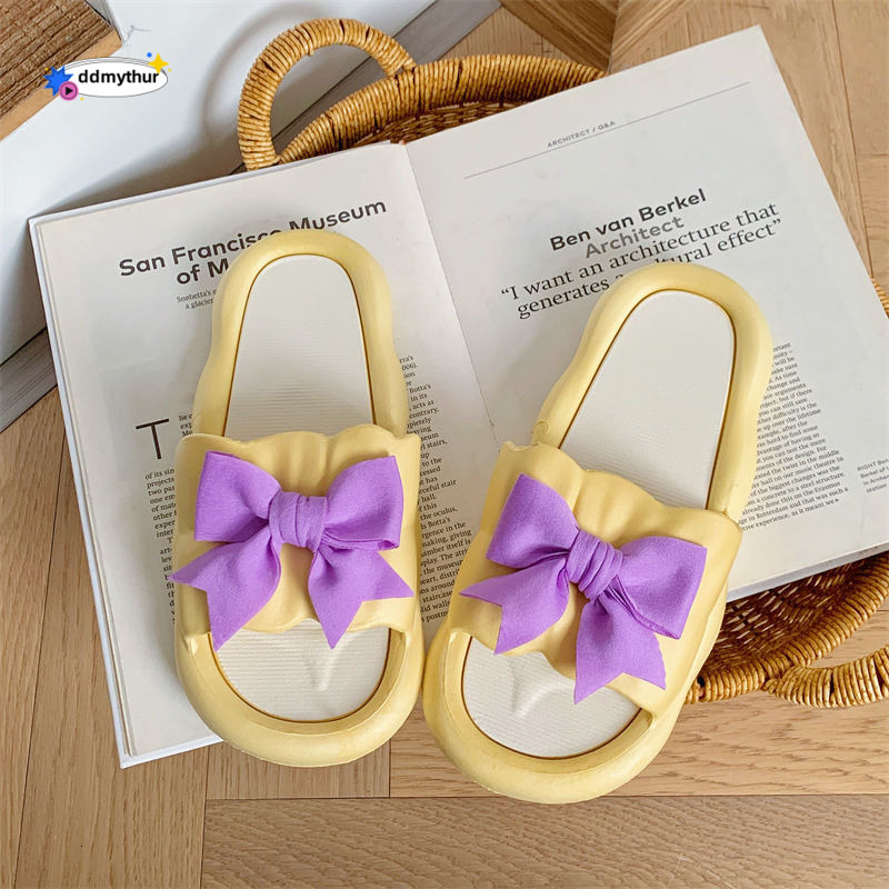 Butterfly Knot Princess Sandals for Women Summer Outdoor Thick Slippers Indoor Home Non-Slip Soft Sole 2023 New Model ddmythur