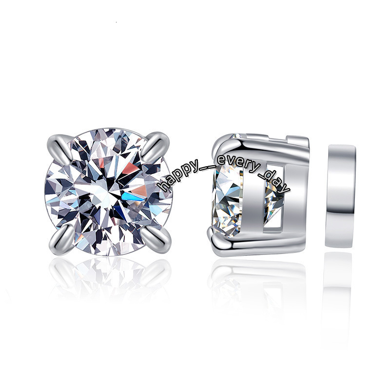 Hotsale 4 6 Claw 0.5 0.8 1 2 3 4 Carats Vvs Moissanite Stud Earrings with Cluster Screw Push Magnet Black for Women Jewelry