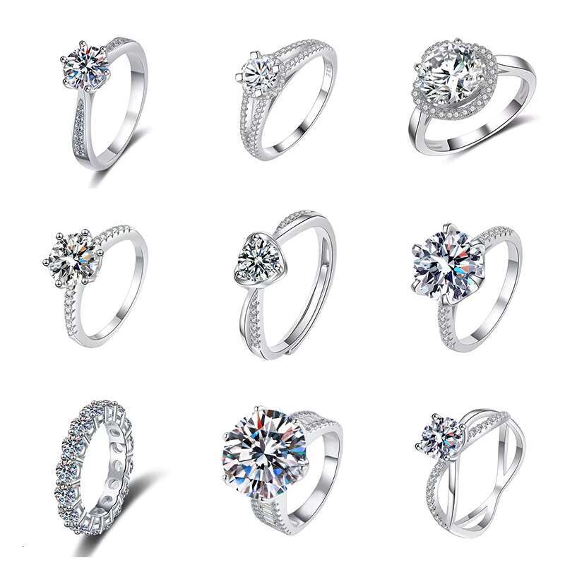 Wholesale Custom Design Oval Round Pear Cut Real Silver 925 Sterling Fine Jewelry Moissanite Diamond Rings for Men Women
