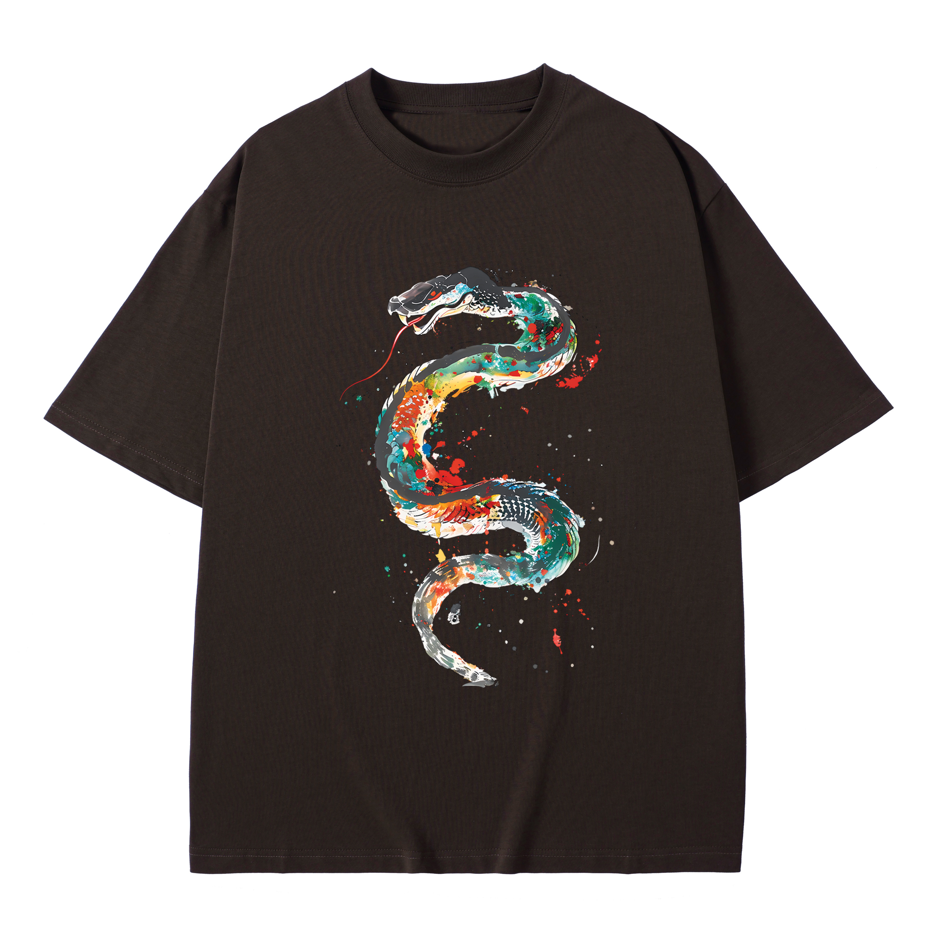 T-shirt men's top designer cotton T-shirt the Painted snake short sleeved clothing high-quality fashionable T-shirt