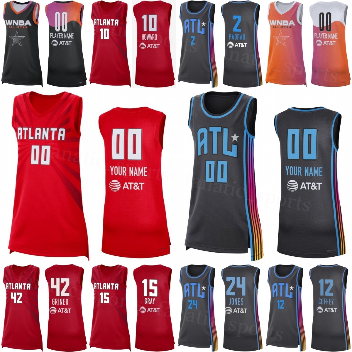 Print WNBA Lady Basketball 42 Brittney Griner Jerseys 25/26 Youth Men Women 24 Brionna Jones 10 Rhyne Howard 12 Nia Coffey 2 Te-Hina Paopao 15 Allisha Gray Team AD