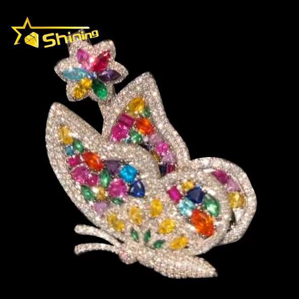 Pass Diamond Tester Hip Hop VVS Moissanite Colorful Fire Allah Pendant Iced Out 925 Silver Fashion Jewelry Pendants Charms