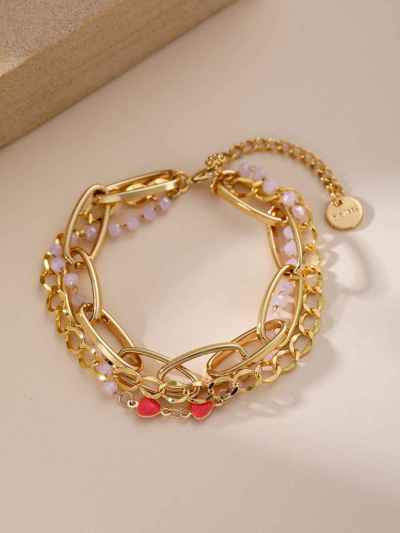 Stainless Steel Bohemian Minimalist Metal Women's Set of 5 Layered Chain Bracelets