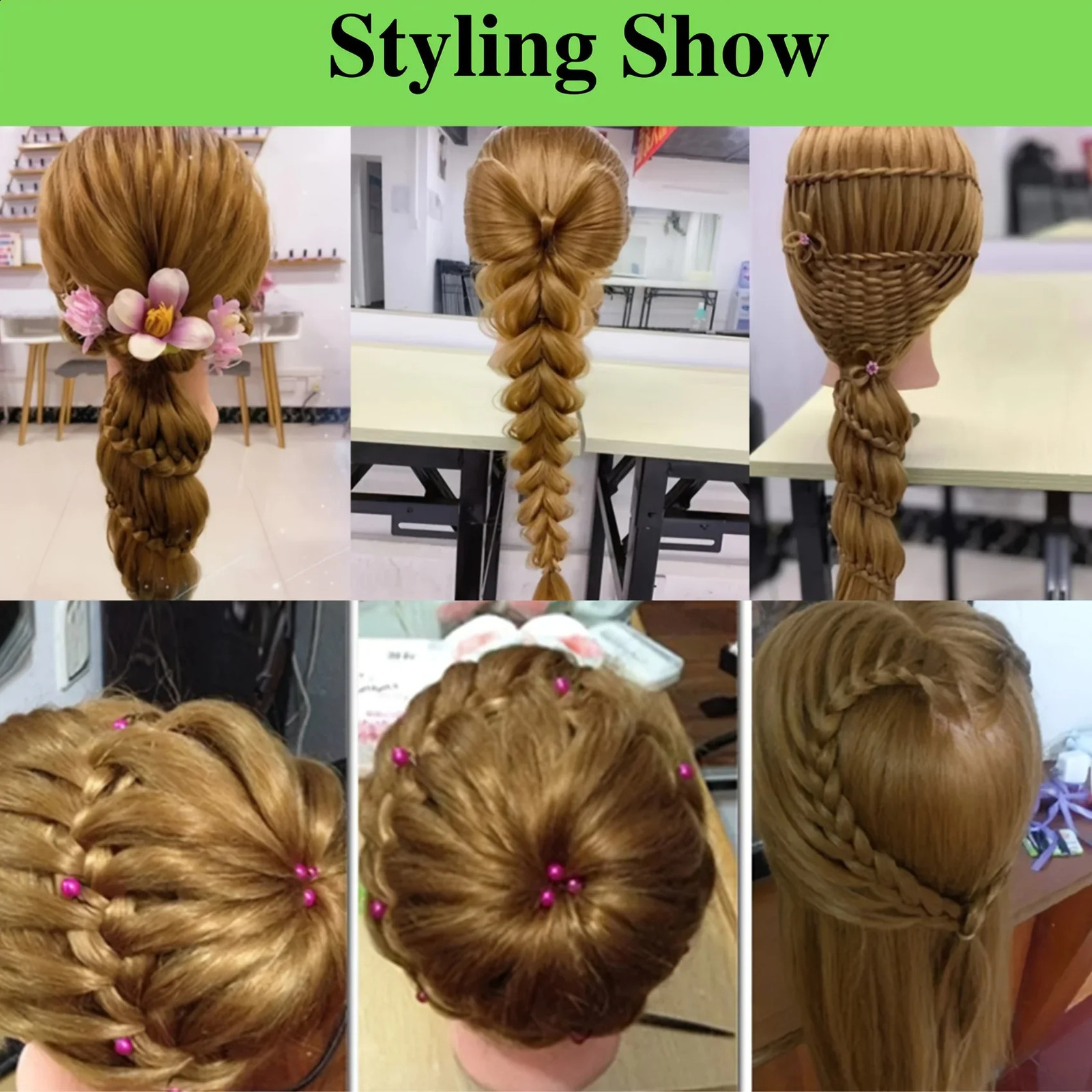 Unisex-Adult Mannequin Head with Stand for Hair Styling Mannequin Head with Hair for Cutting and Cosmetology Training 250529