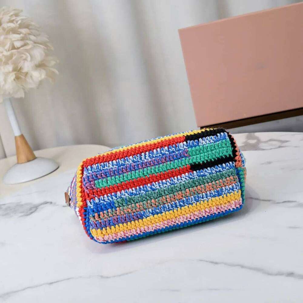Hot Selling Women's Handbag Rainbow Woven Lunch Box Large Capacity Armpit Bag New High-Quality Fashionable Elegant Versatile Designer Bags