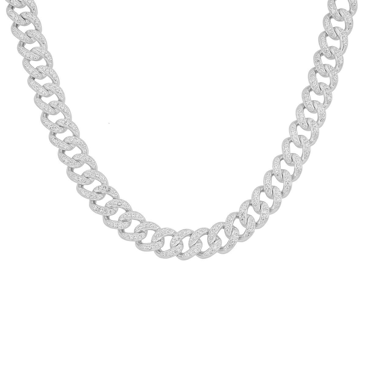 Sier Cuban Chain Necklace Women's Jewelry Weight and CZ Setting