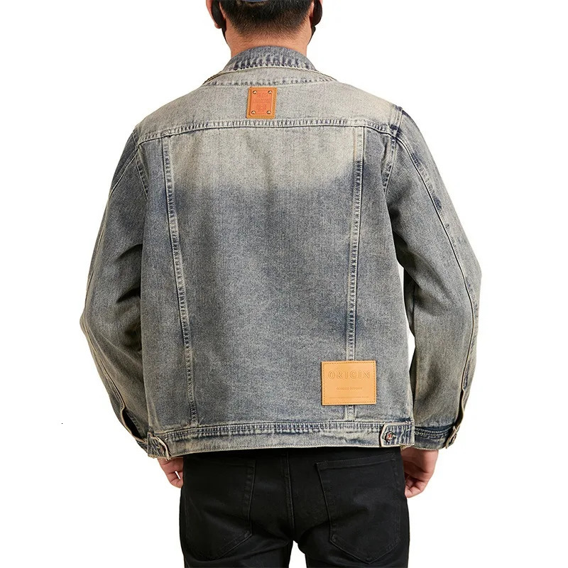 Mens Broken Hole Washed Old Denim Loose Casual Plus Size Ripped Motorcycle Jacket Cowboy Coat Man Spring Autumn Bomber Jacket 250529