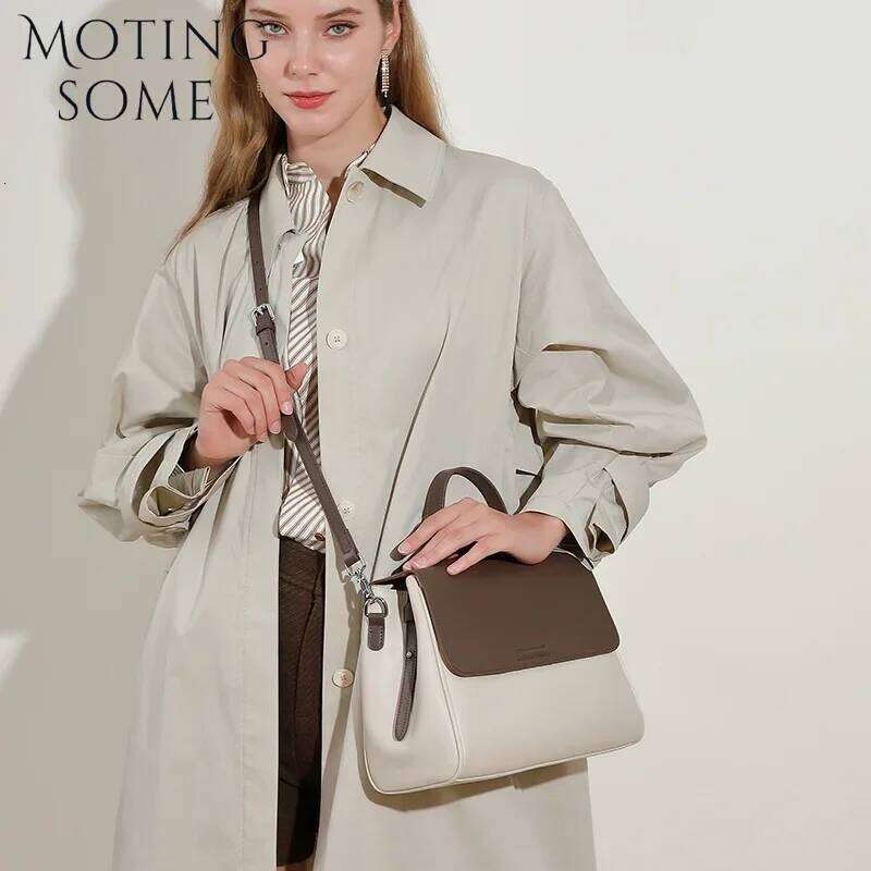 Leather Bag Women's 2024 New Commuter Tote Bag, Versatile Niche High-End Large-Capacity Shoulder Handbag 250514