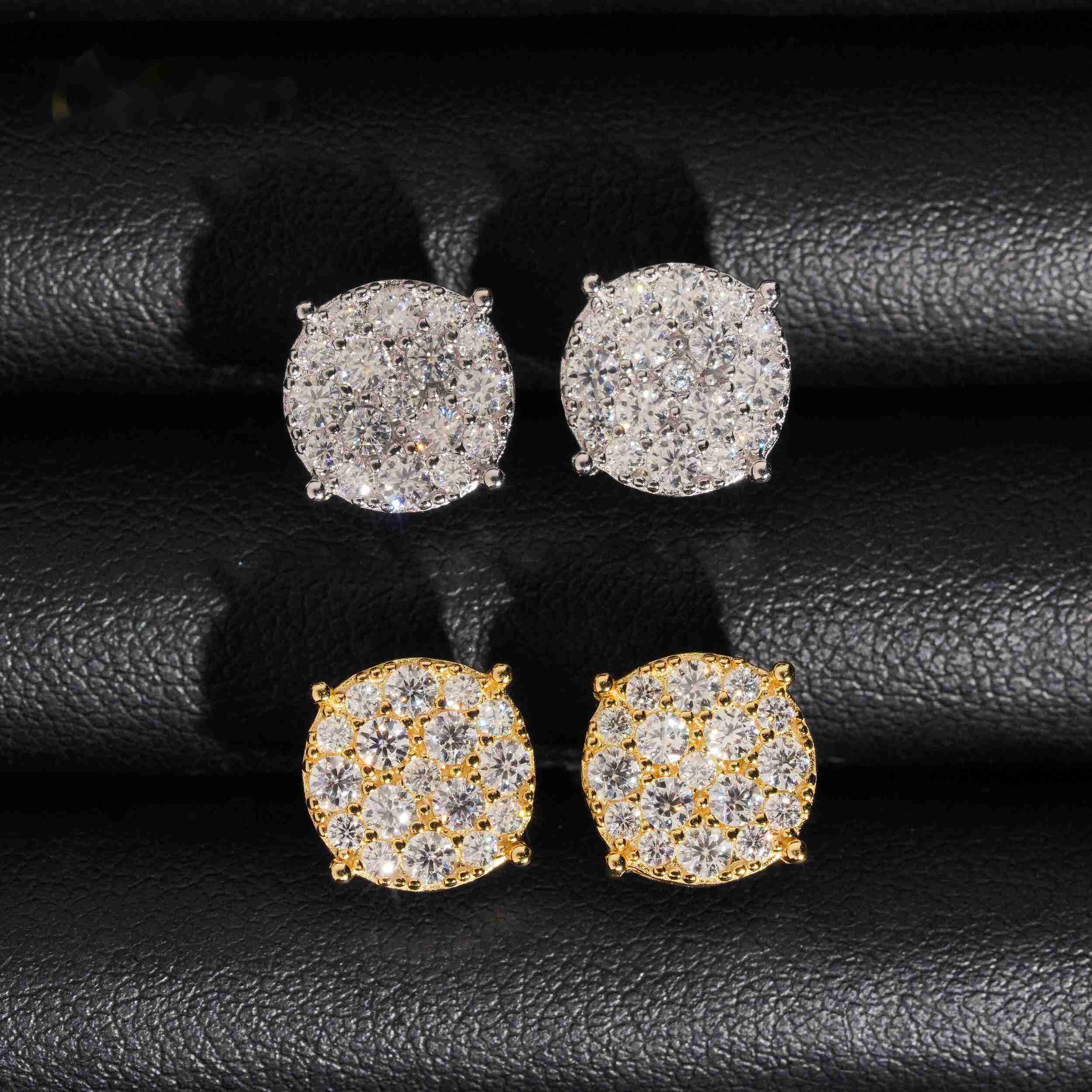Fine Jewelry Pass Tester Stocks 925 Sterling Silver Iced Out Hip Hop Jewelry VVS Sparkling Moissanite Stud Earring Men Earrings