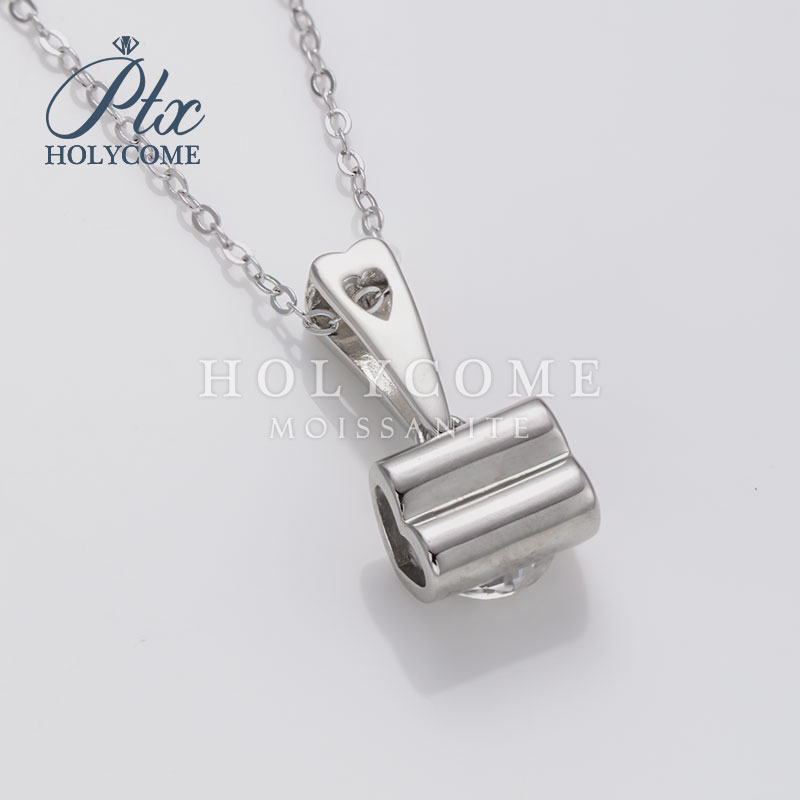 Angel Kiss Design Moissanite Pendant D VVS Diamond Factory Price 1CT Silver 925 Round Brilliant Cut Woman Pendant Moissanite Necklace for Women