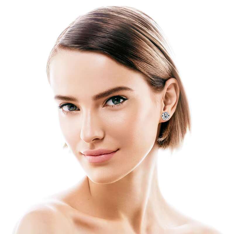 0.1ct-3.0ct Womens Moissanite Diamond Original 925 Sterling Silver All Size Classic Stud Earrings for Women