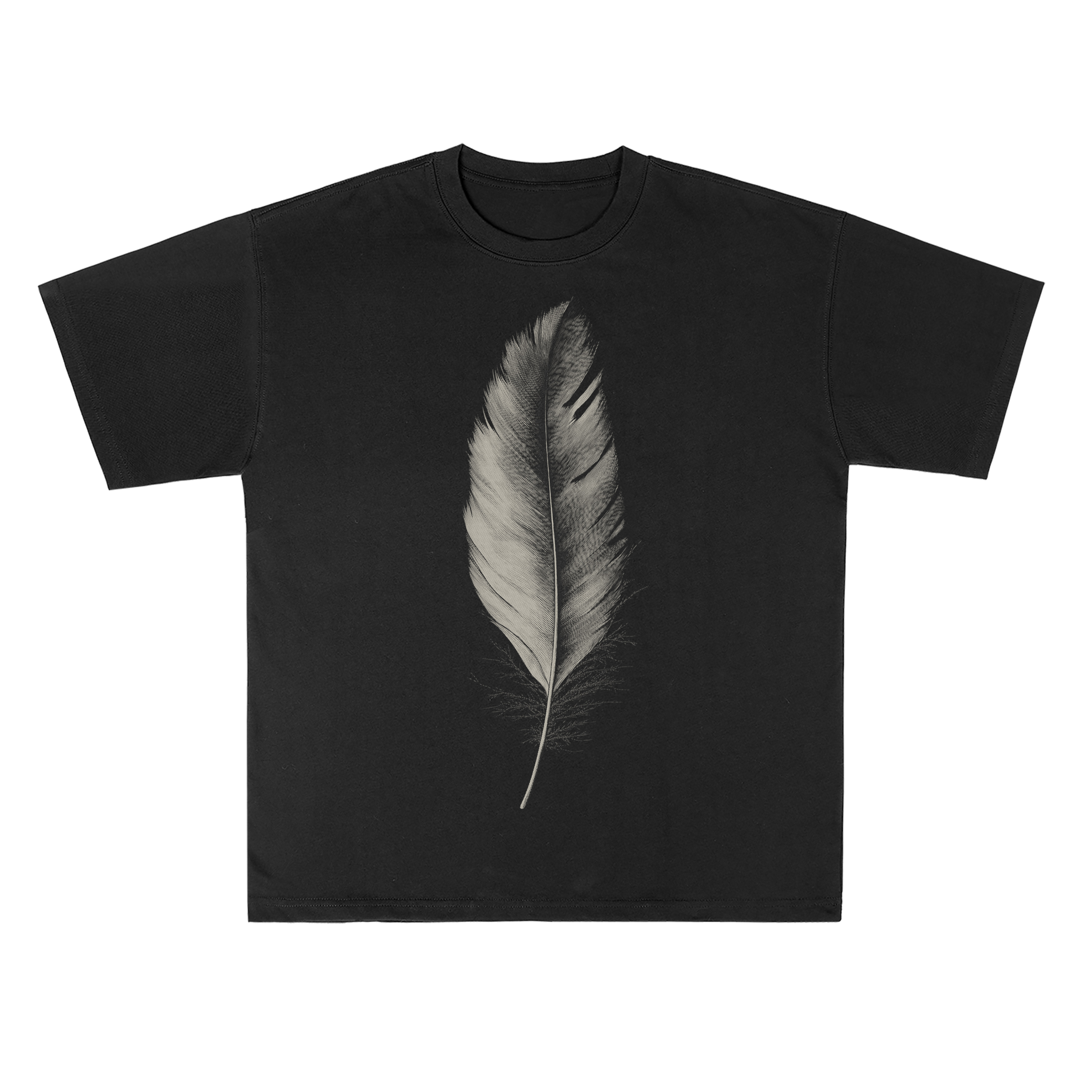 T-shirt men's top designer cotton T-shirt silvery feather short sleeved clothing high-quality fashionable T-shirt
