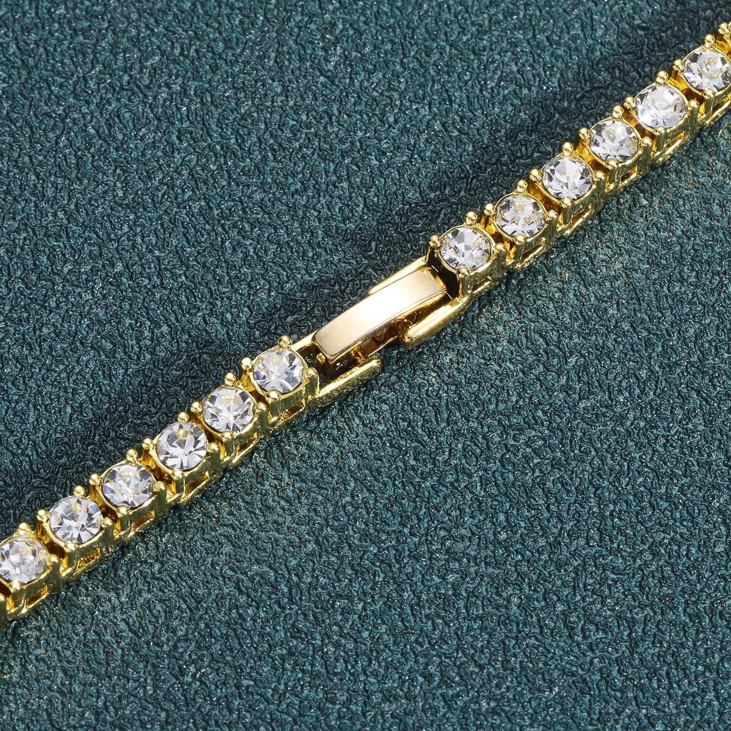 Bracelet hip hop 3mm4mm5mm6mm Moissanite Rhinestone a row of tennis chains personality hip hop Bracelet moissanite