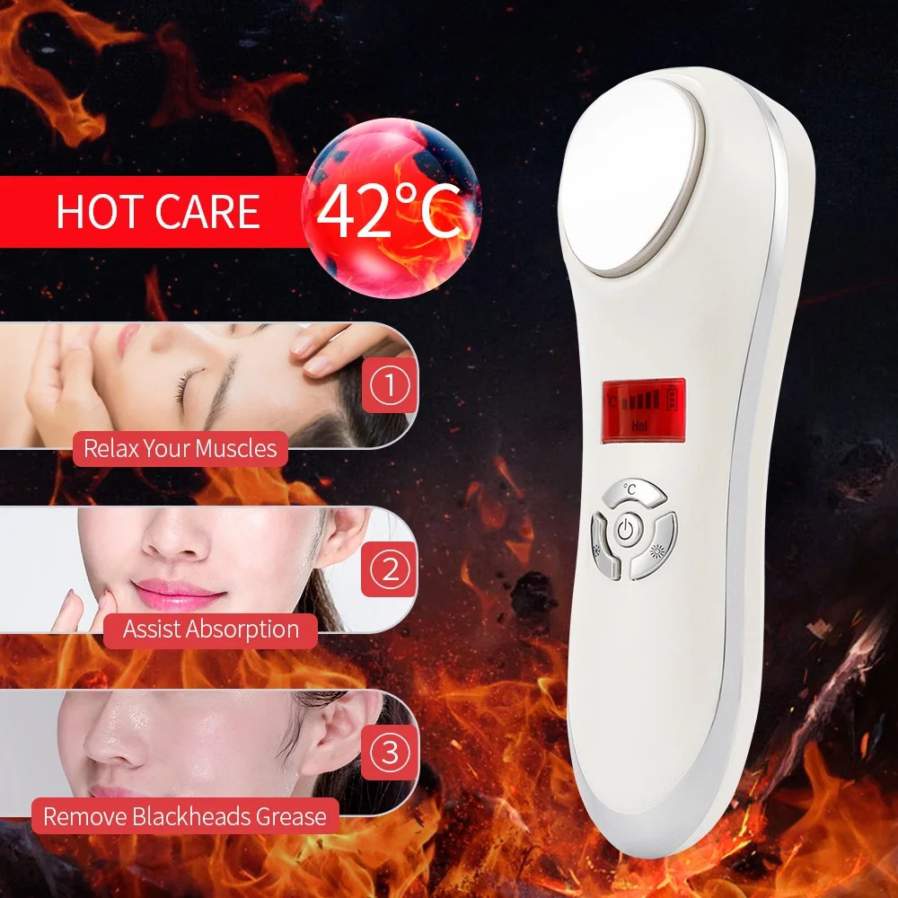 Cold Vibration Massager Ice Skin Care Cryo Calm Skin Shrink Pores Warm Heating Relax Skin Device 250523