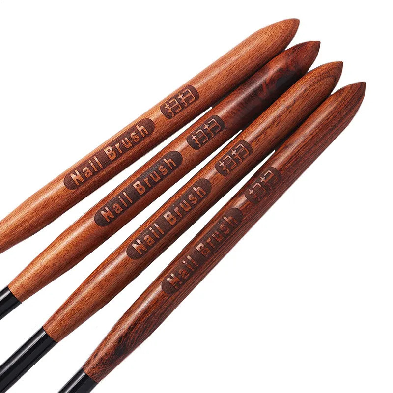 1Pc Round Wood Handle Nail Ombre Brush Nail Art Painting Pen Brush UV Gel Polish Gradient Color Acrylic Nail Drawing Pen 250528