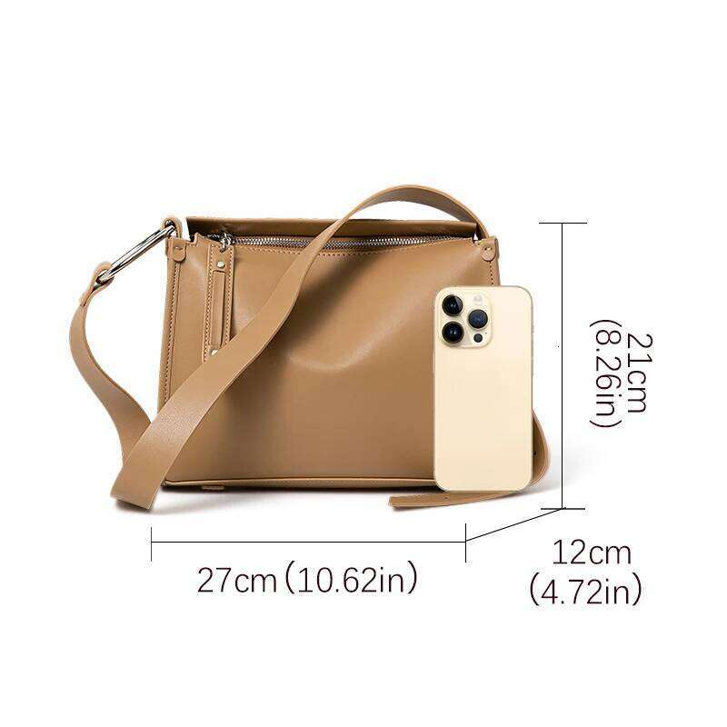 Fashionable genuine leather casual pillow large capacity commuting niche design shoulder simple cowhide crossbody bag