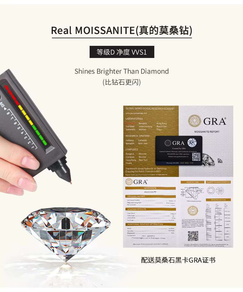 925 Sterling Silver Moissanite Earrings 0.1ct-3.0ct Womens Moissanite Diamond Fashion Stud Earrings for Women