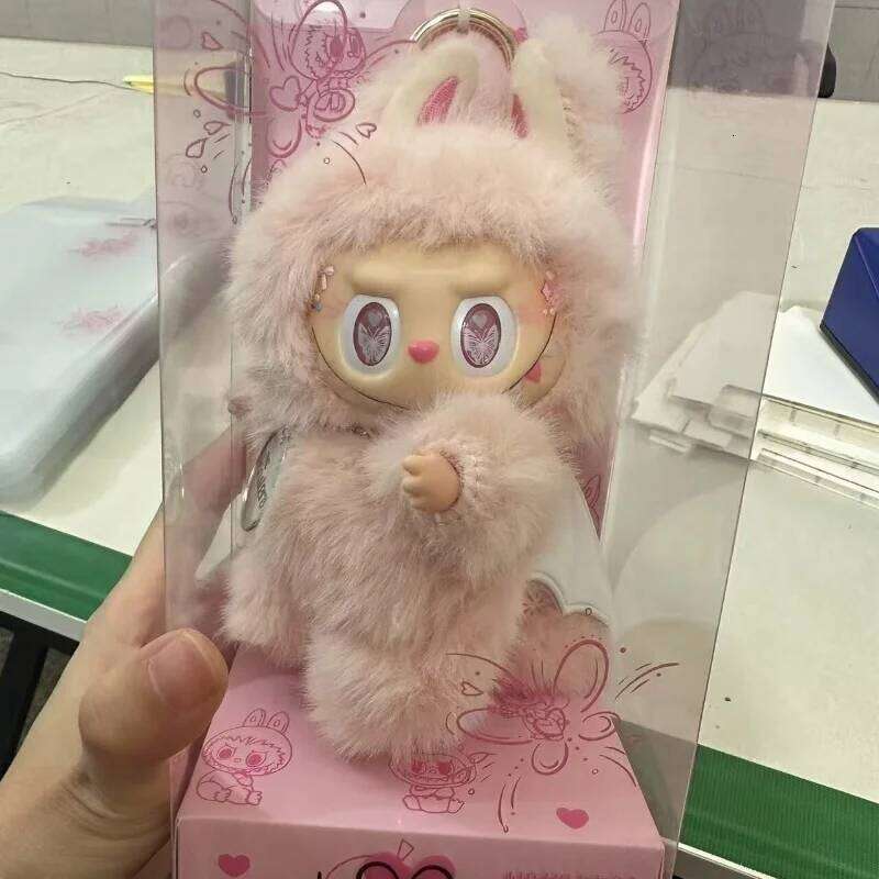 High Quality Zimomo Little Leader Change Baby Butterfly Pink Limited Edition Plush Vinyl Labubu Doll Pendant Gift Replica designer bag