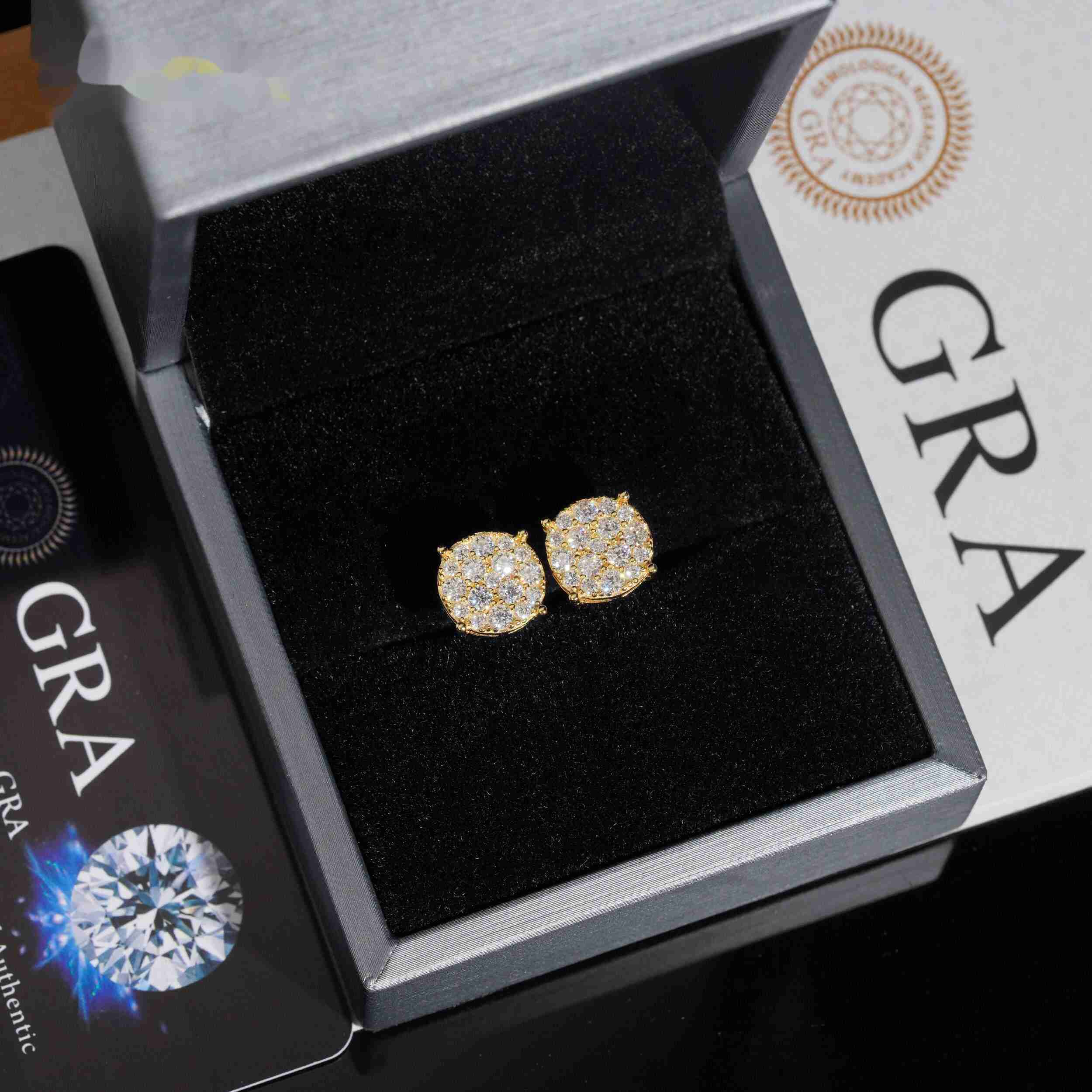 Fine Jewelry Pass Tester Stocks 925 Sterling Silver Iced Out Hip Hop Jewelry VVS Sparkling Moissanite Stud Earring Men Earrings