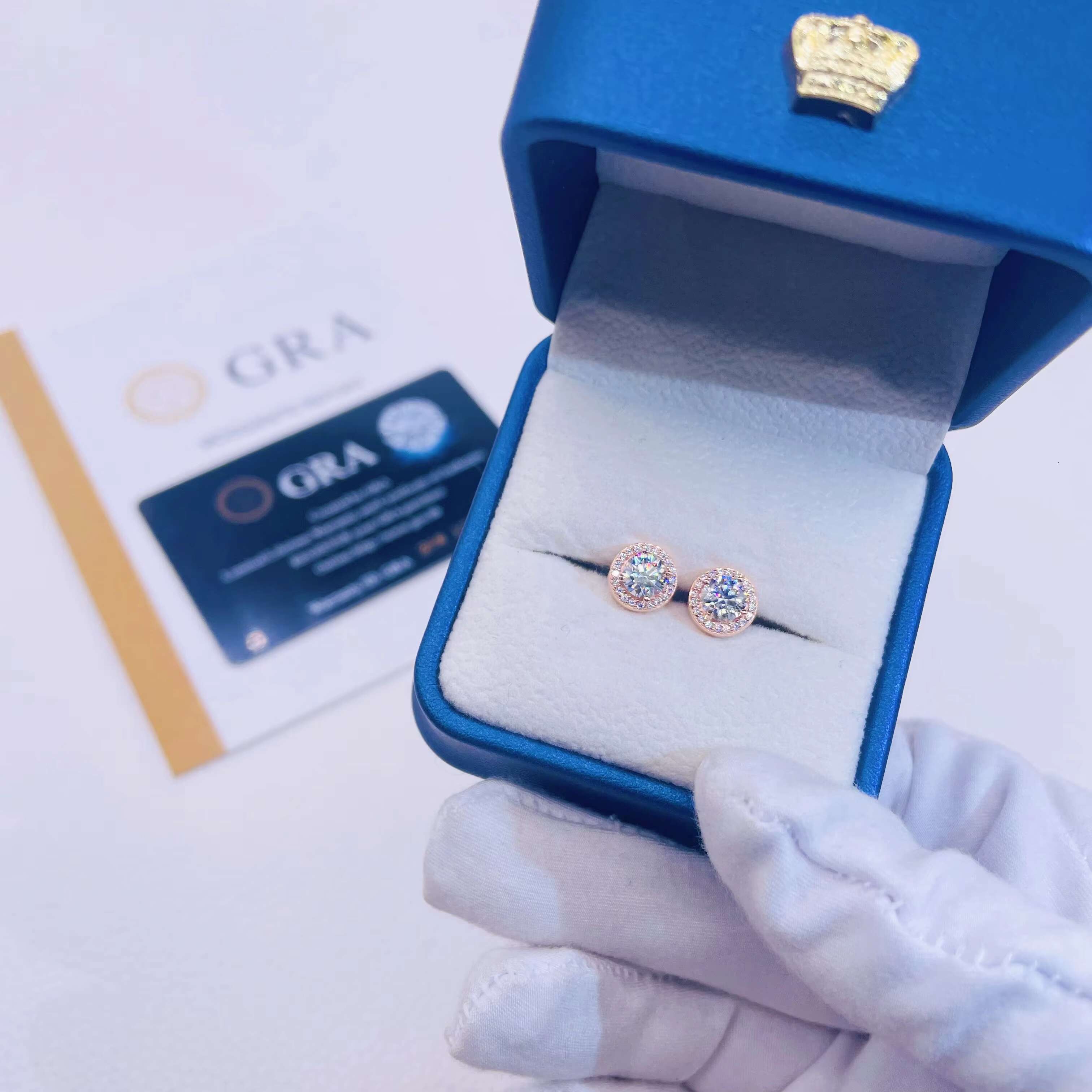 Fashion Jewelry 925 Sterling Silver Earring 5mm 6.5mm 8mm VVS Moissanite Diamond Hip Hop Earrings Stud