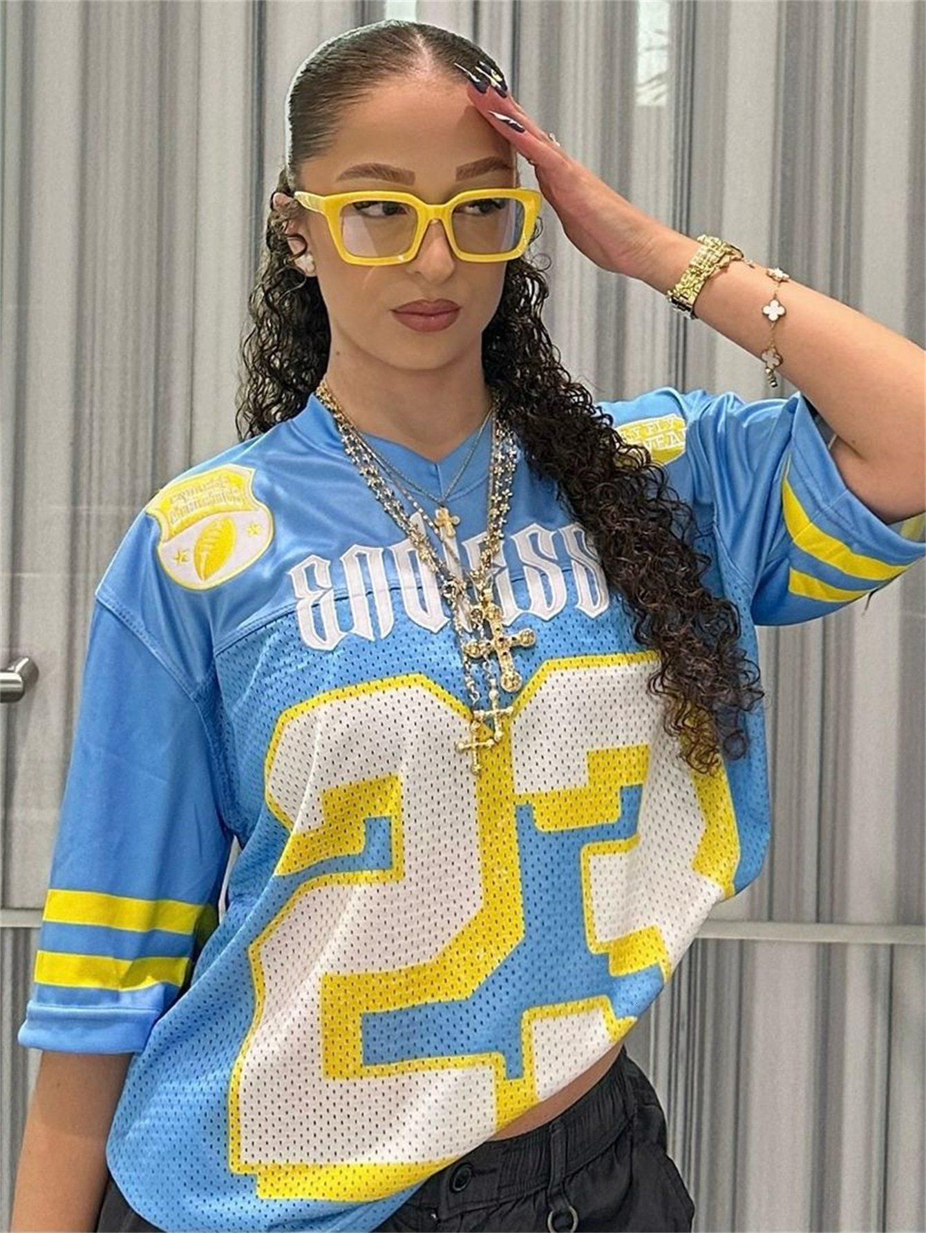 Designer T Shirt New Style Cross Border Fashion Street Trendy Personality Color Block Printed Loose Casual Short Sleeve T Shirt Essentials Summer Dres