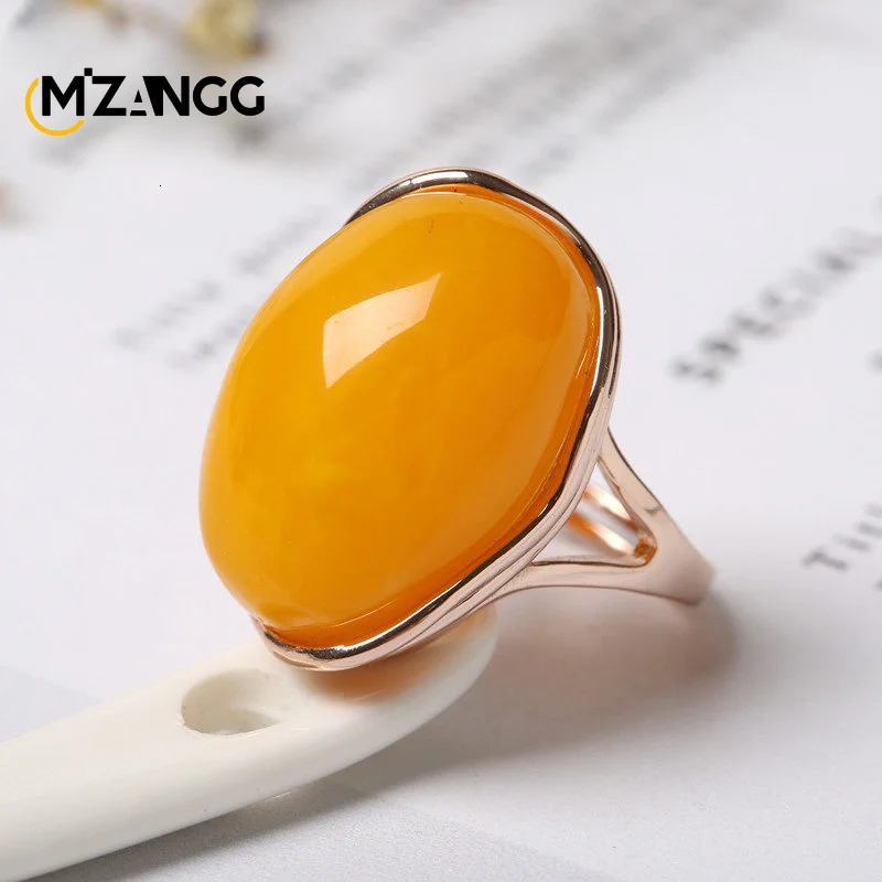 Natural Amber Silver Ring Adjustable Mens Women Blood Amber Rings Charm Advanced Fashion Jewelry Gifts Ladies Beeswax Mens Ring 250526