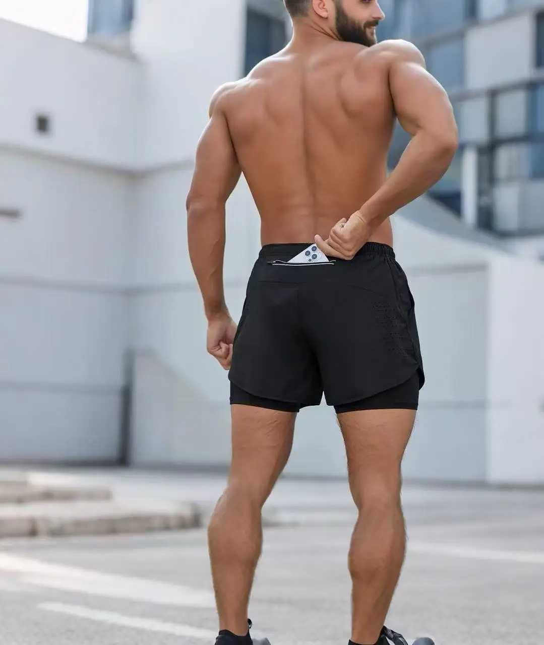 Summer Men Shorts 2025 New Men Running Shorts Gym Sport Shorts 2 In 1 Quick Dry Workout Training Gym Fitness Jogging Short Pants T250602
