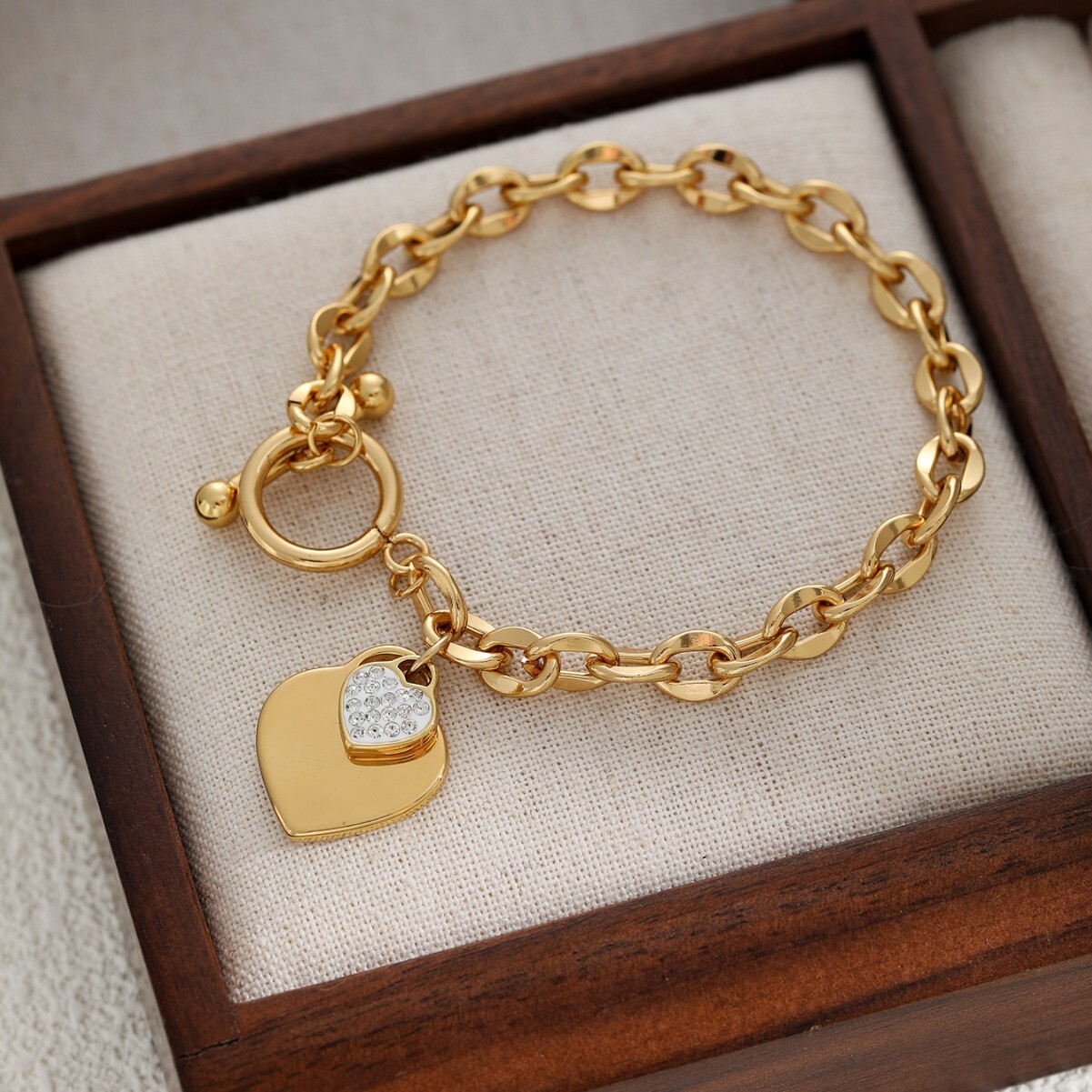 Fashion for Women Ins Korean Elegant Sweet Simple Peach Heart Pendant Bracelet