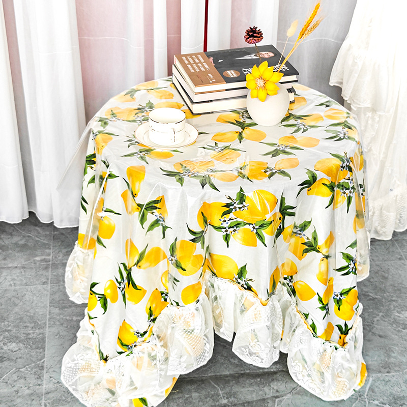 A610 light luxury tea table square tablecloth lace ruffle afternoon tea sun room sea view room pure cotton non-slip decorative cloth